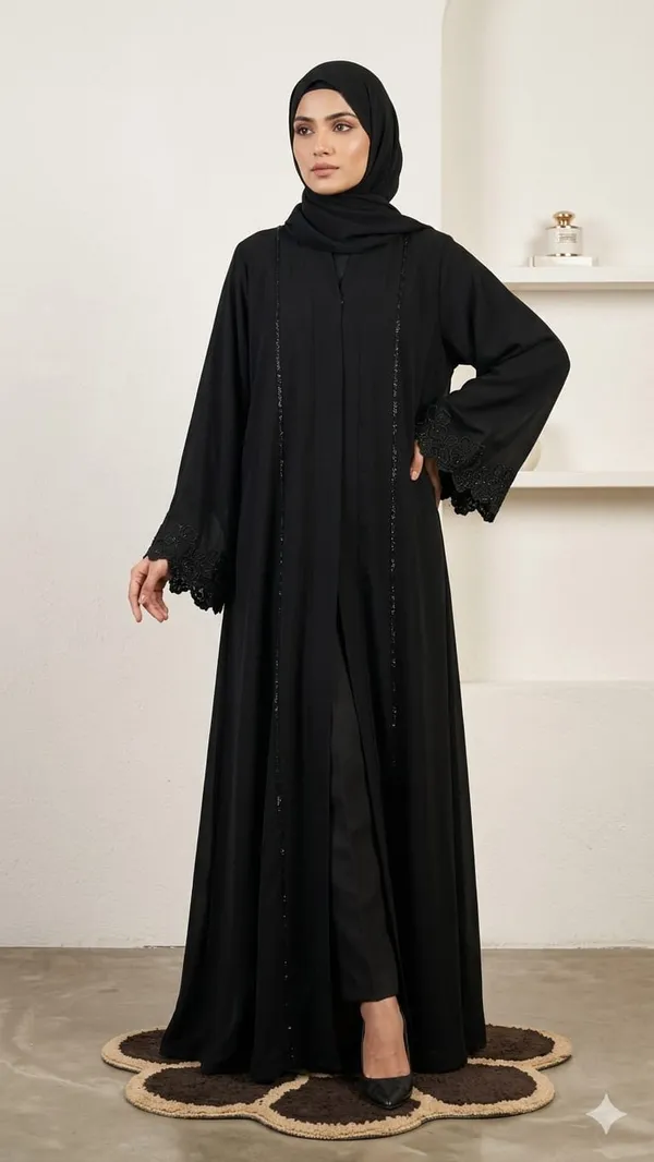 Zariyah_Embroidered_Cuff_Abaya