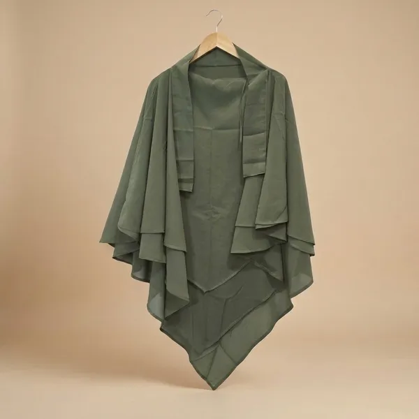 Olive_Green_Premium_Soft_Faux_Georgette_Tie_Back_Strings_Khimar