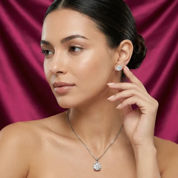 Rose_Silver_Chain_With_Earrings__For_Women
