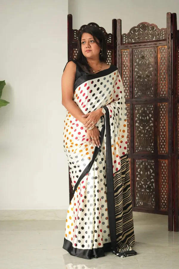 White_And_Black_Modal_Satin_Saree