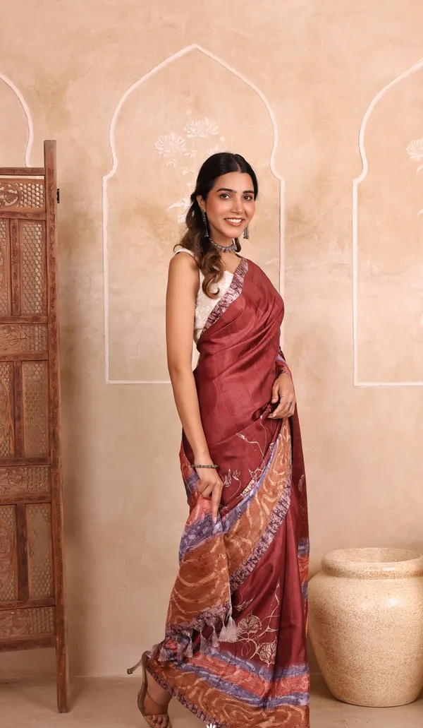 Maroon_Handloom_Chanderi_Saree