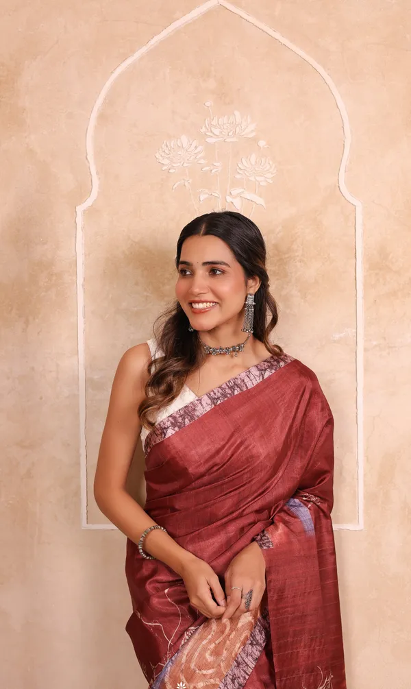 Maroon_Handloom_Chanderi_Saree