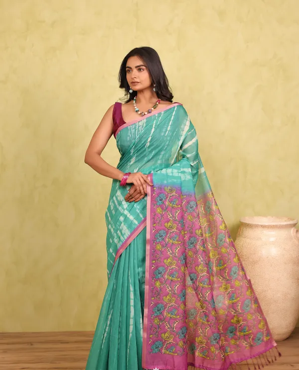 Blue_And_Pink_Chanderi_Cotton_Saree