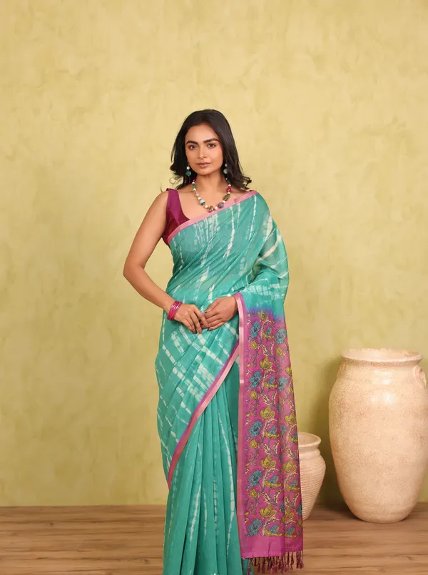 Blue_And_Pink_Chanderi_Cotton_Saree