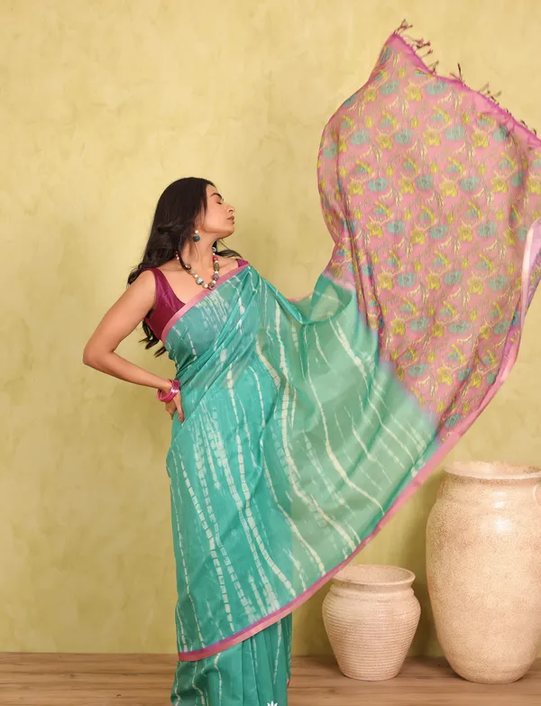Blue_And_Pink_Chanderi_Cotton_Saree