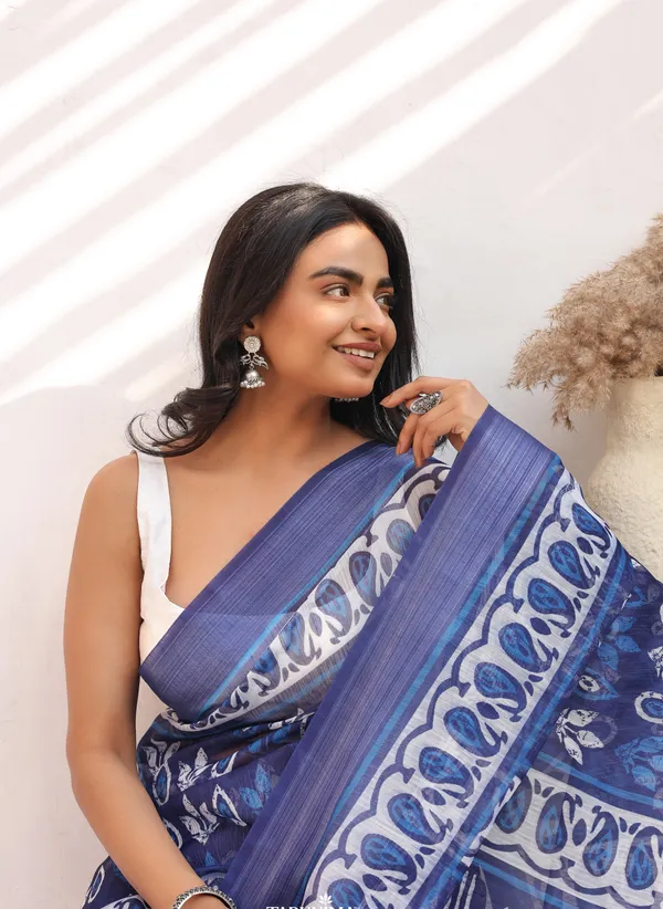 Blue_Chanderi_Cotton_Saree