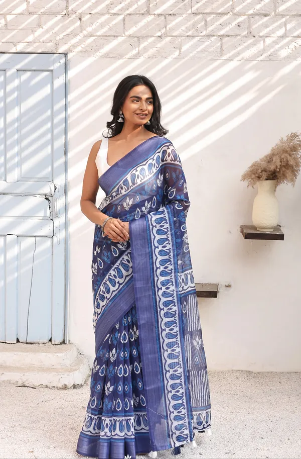 Blue_Chanderi_Cotton_Saree