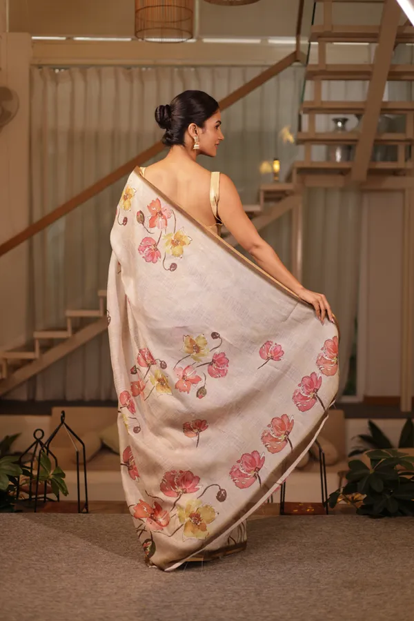 Pastel_Beige_And_Brown_Crepe_Chiffon_Saree