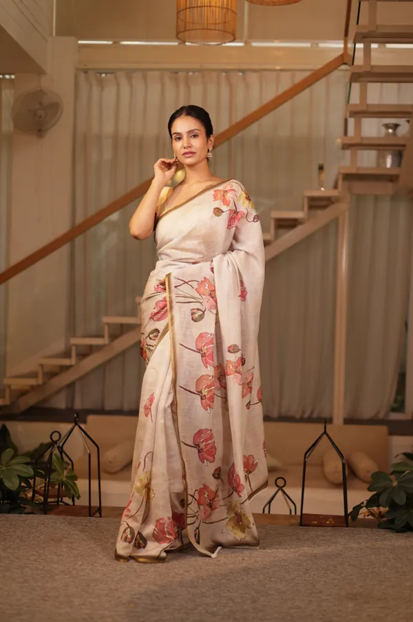 Pastel_Beige_And_Brown_Crepe_Chiffon_Saree