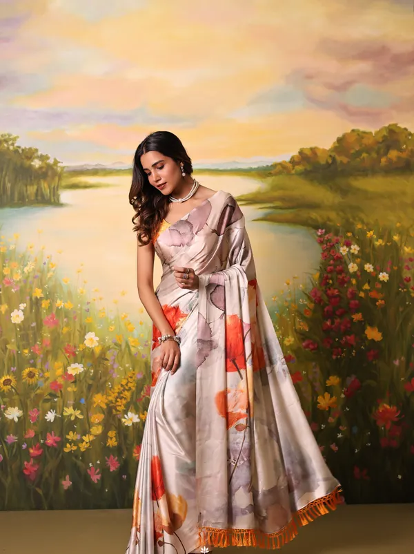 Beige_Modal_Silk_Saree