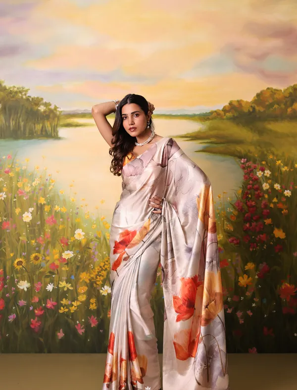 Beige_Modal_Silk_Saree