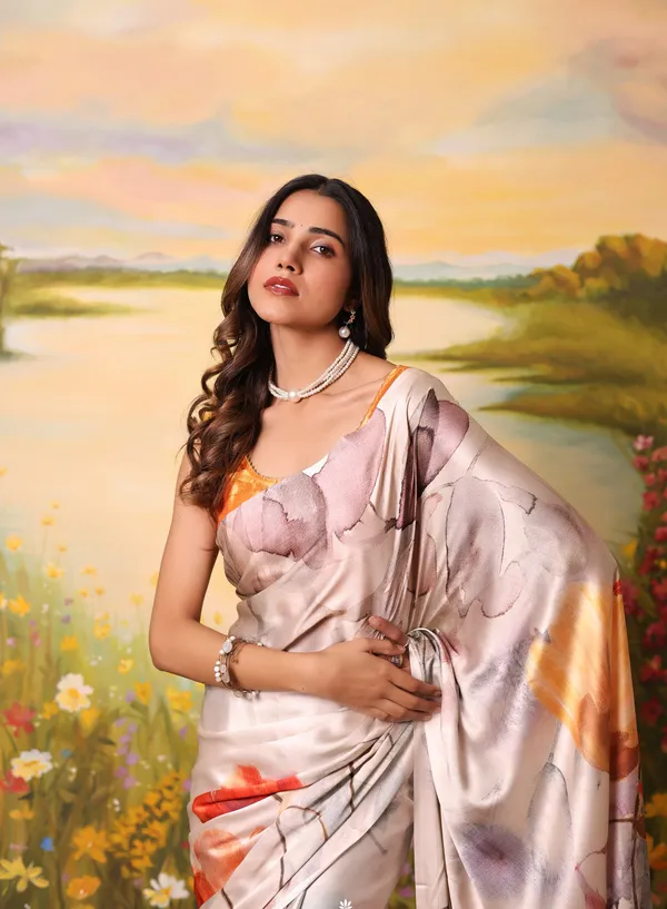 Beige_Modal_Silk_Saree