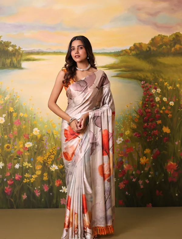 Beige_Modal_Silk_Saree
