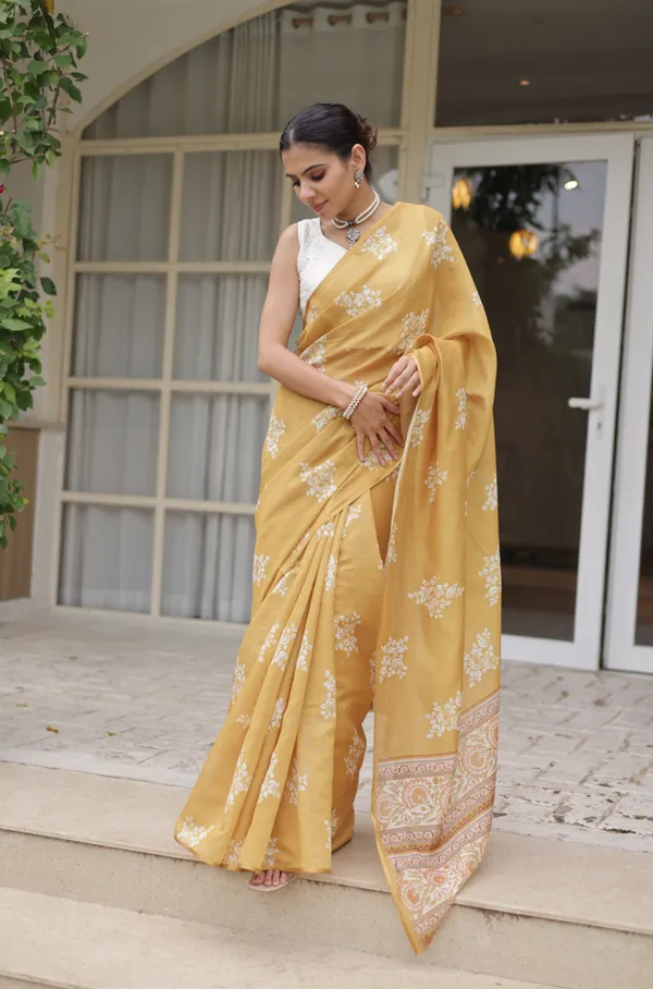 Yellow_Cotton_Crush_Saree