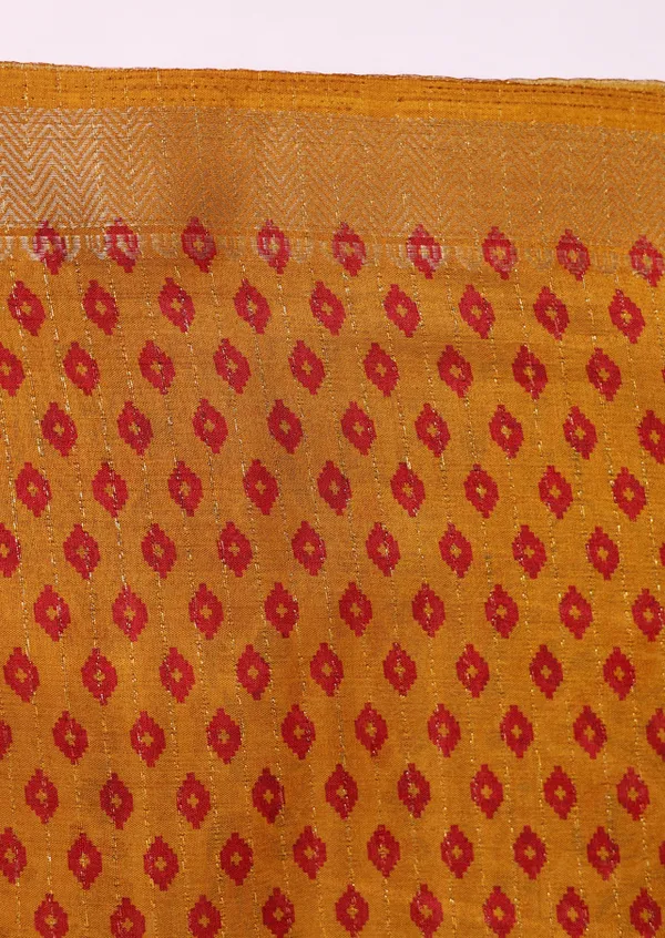 Brown_And_White_Dola_Art_Silk_Saree