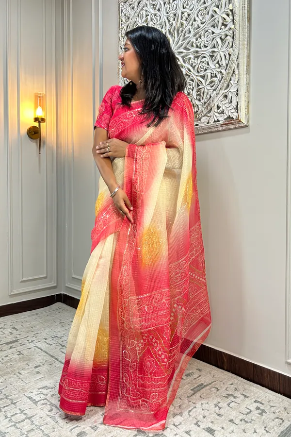 Pink_And_White_Kota_Cotton_Saree