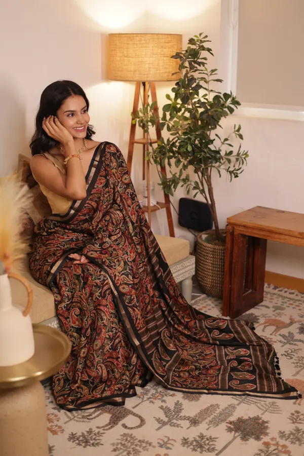 Black_Chanderi_Cotton_Saree
