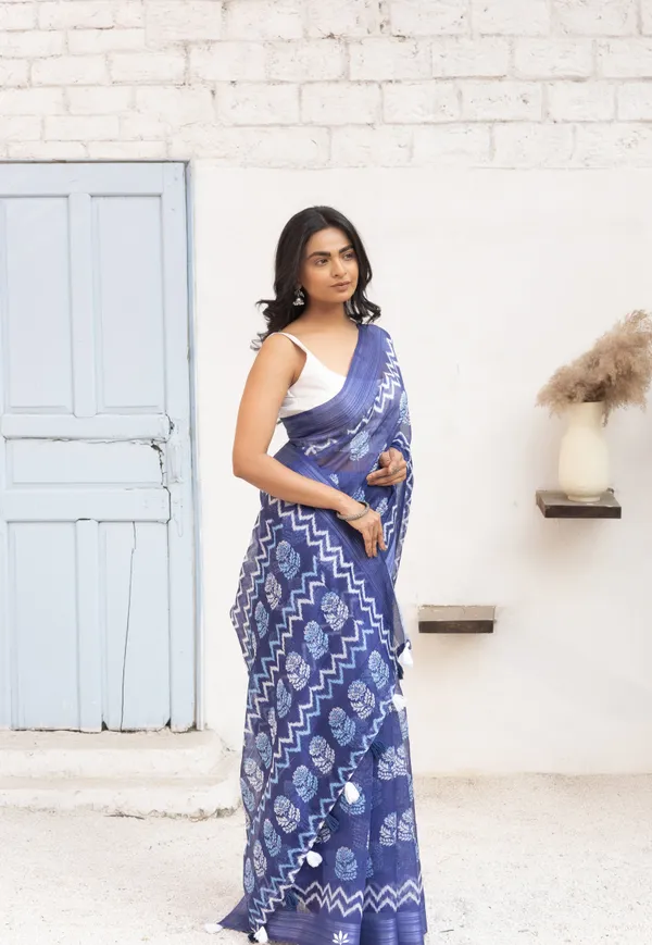 Blue_Chanderi_Cotton_Saree