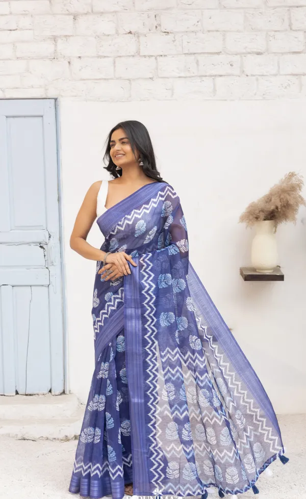 Blue_Chanderi_Cotton_Saree