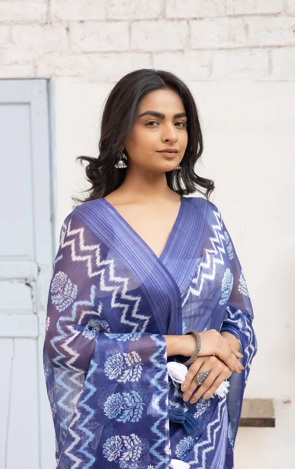 Blue_Chanderi_Cotton_Saree