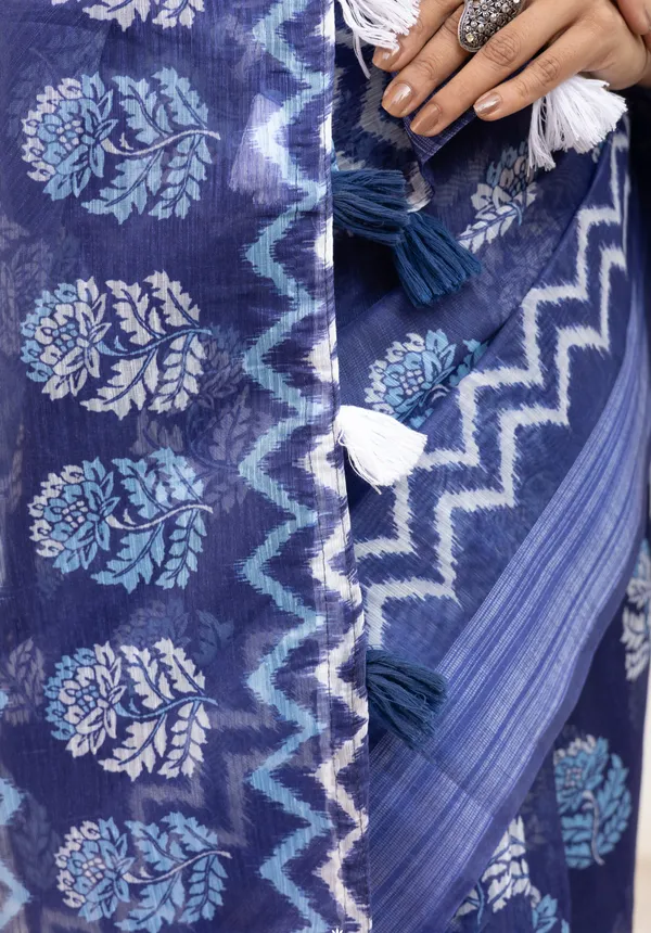 Blue_Chanderi_Cotton_Saree