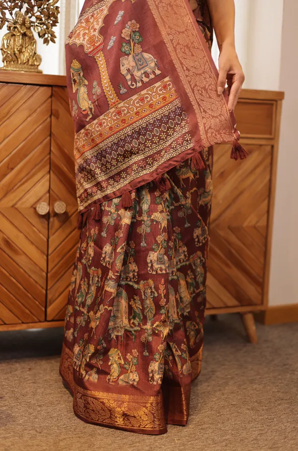 Brown_Dola_Art_Silk_Saree