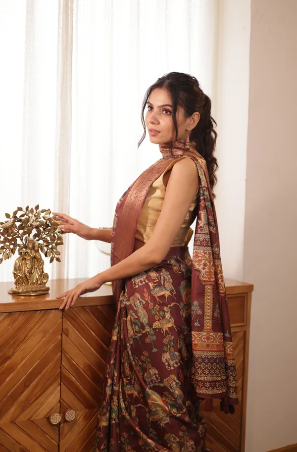 Brown_Dola_Art_Silk_Saree