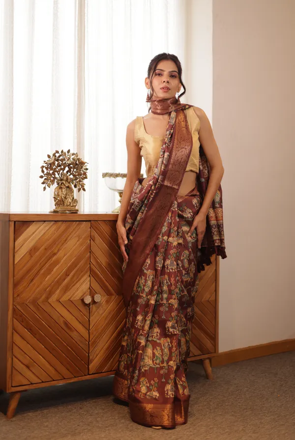 Brown_Dola_Art_Silk_Saree