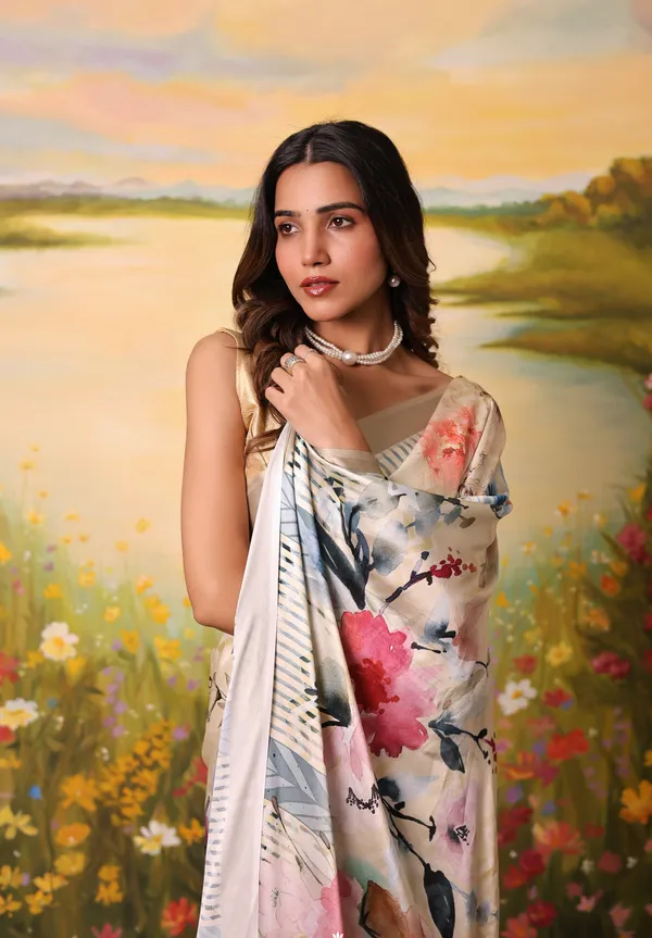Beige_Modal_Silk_Saree