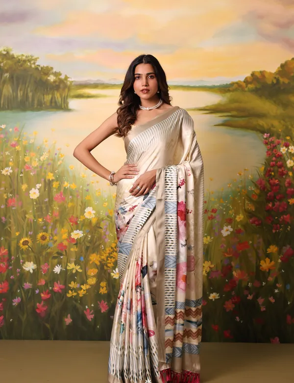 Beige_Modal_Silk_Saree