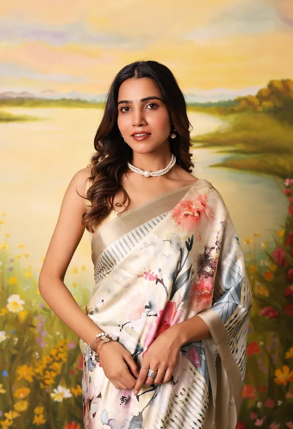 Beige_Modal_Silk_Saree