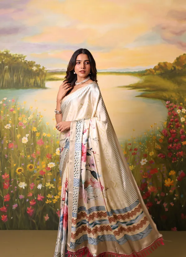 Beige_Modal_Silk_Saree