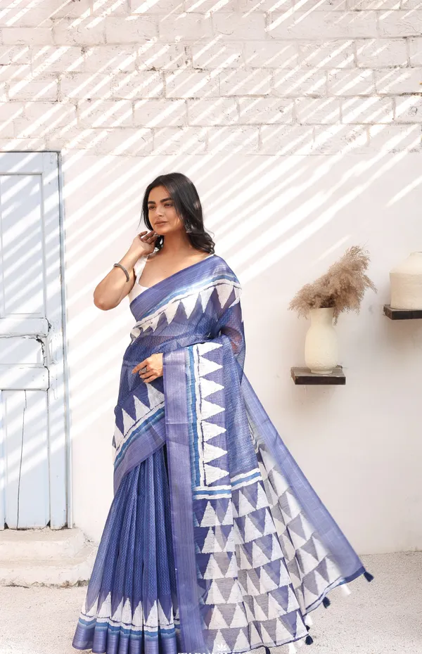 Blue_Chanderi_Cotton_Saree