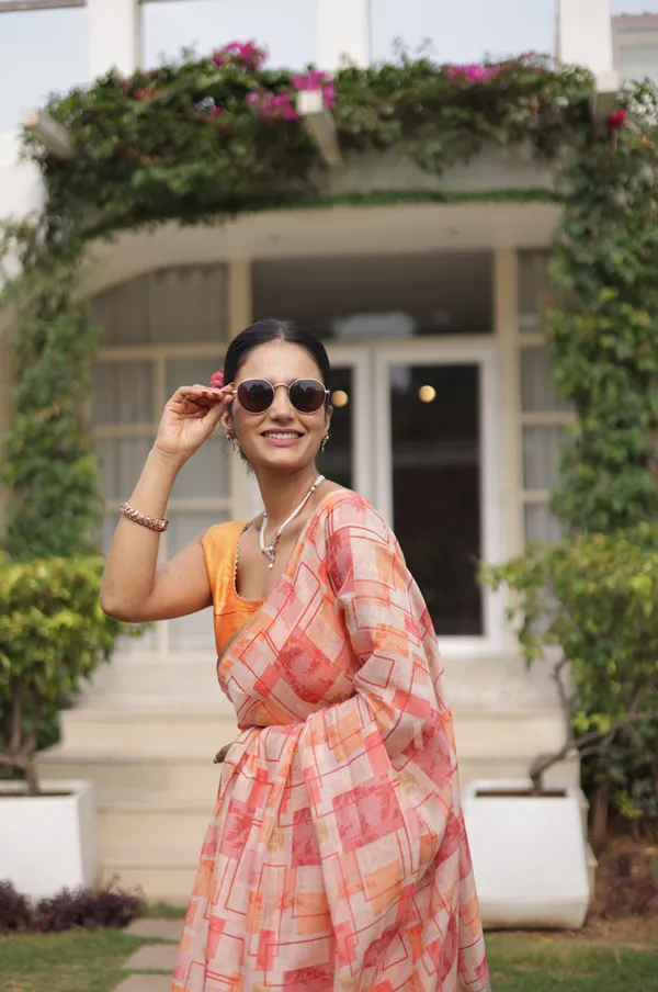 White_And_Orange_Cotton_Crush_Saree