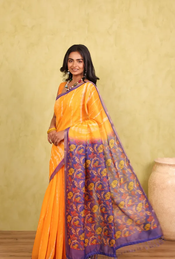 Yellow_And_Purple_Chanderi_Cotton_Saree