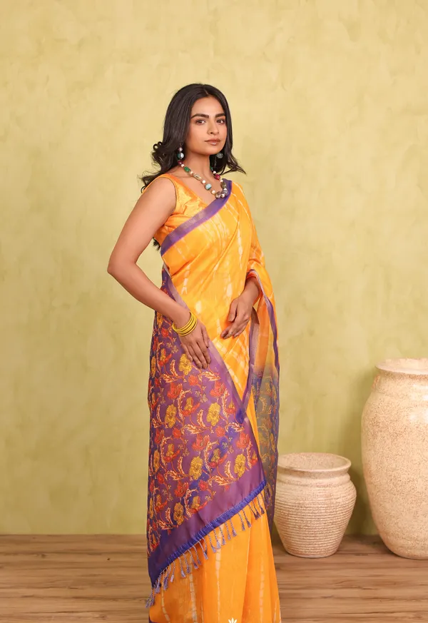 Yellow_And_Purple_Chanderi_Cotton_Saree