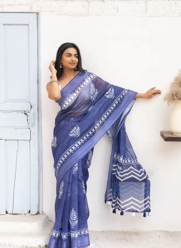 Blue_Chanderi_Cotton_Saree