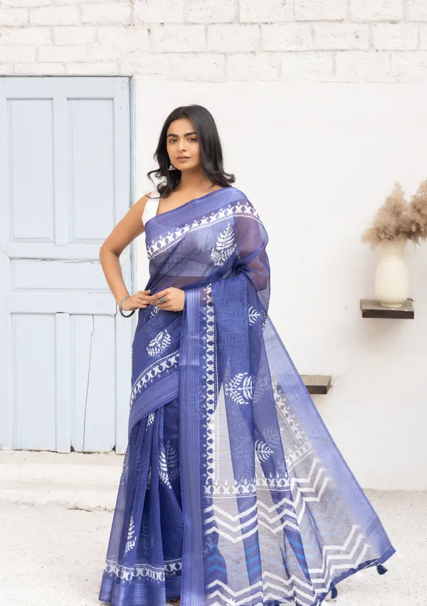 Blue_Chanderi_Cotton_Saree