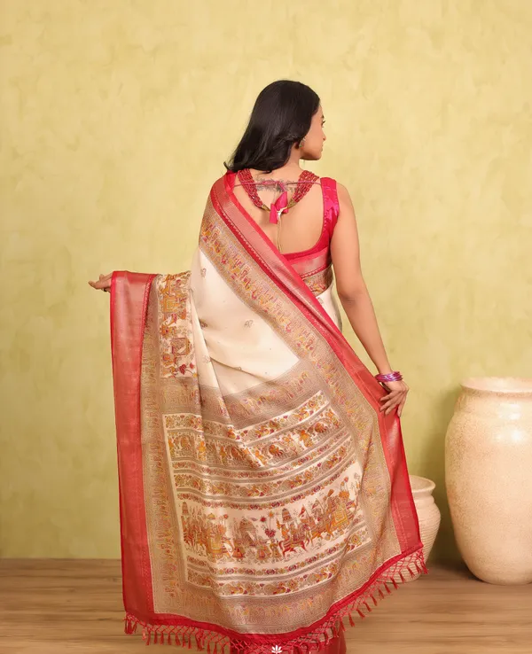 Red_And_White_Dola_Art_Silk_Saree