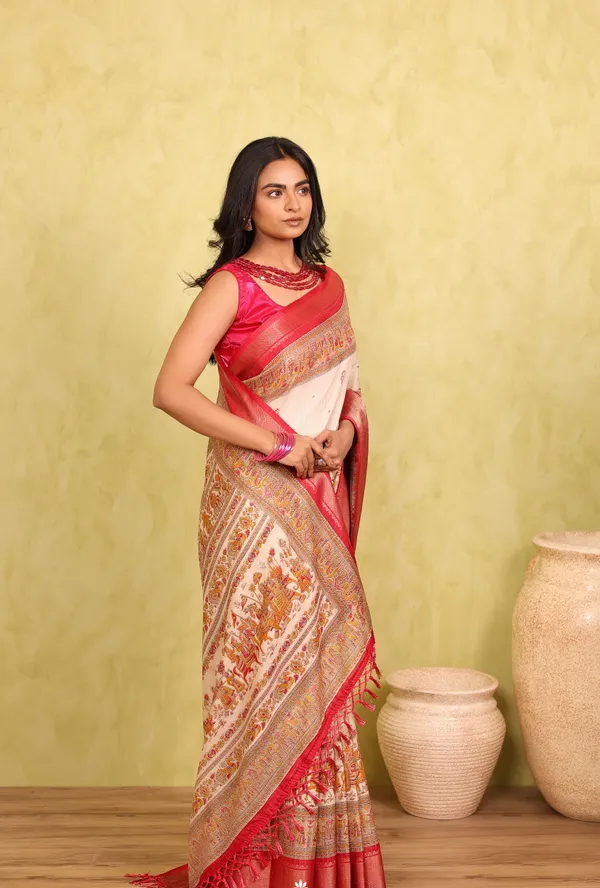 Red_And_White_Dola_Art_Silk_Saree