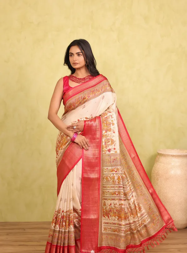 Red_And_White_Dola_Art_Silk_Saree