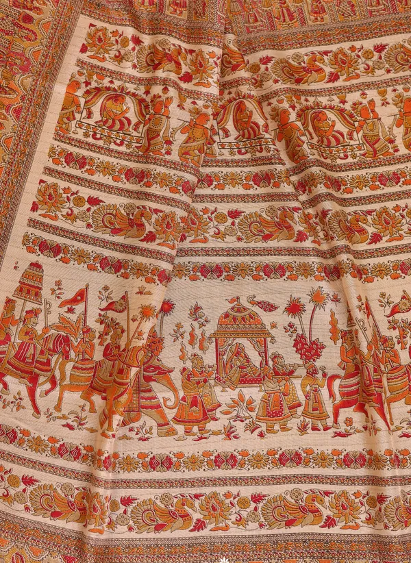 Red_And_White_Dola_Art_Silk_Saree