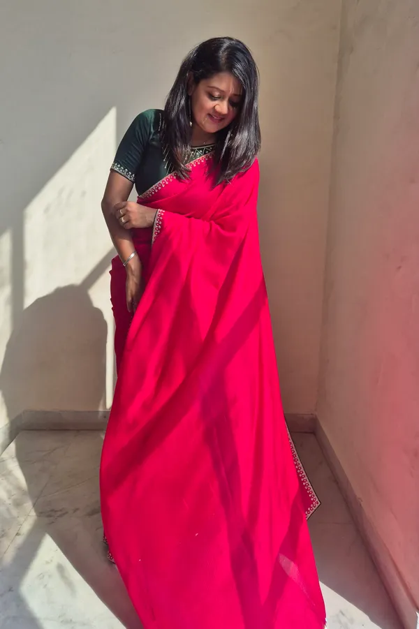 Pink_Crepe_Satin_Saree