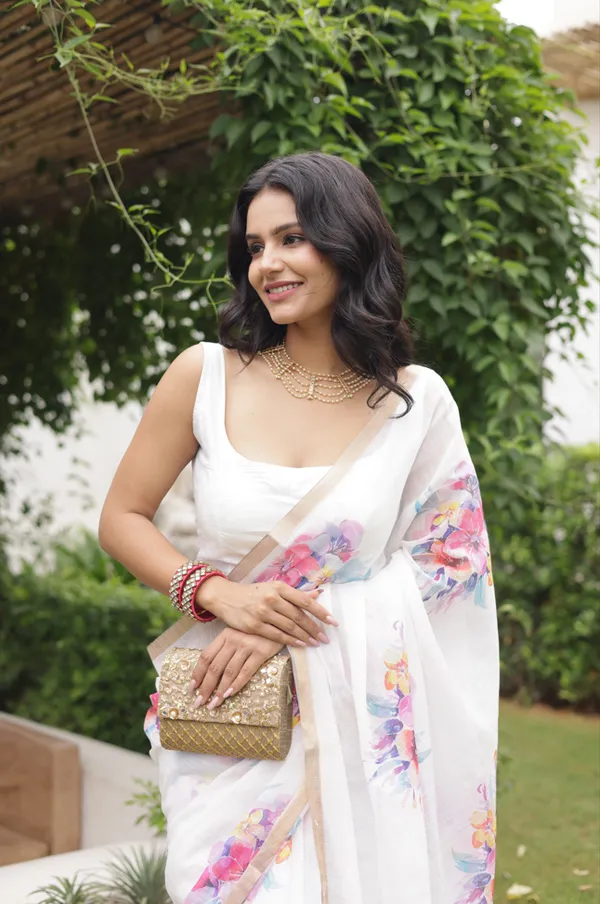 White_Linen_Cotton_Saree