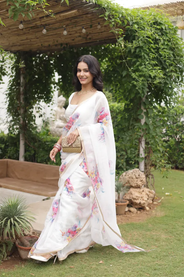 White_Linen_Cotton_Saree