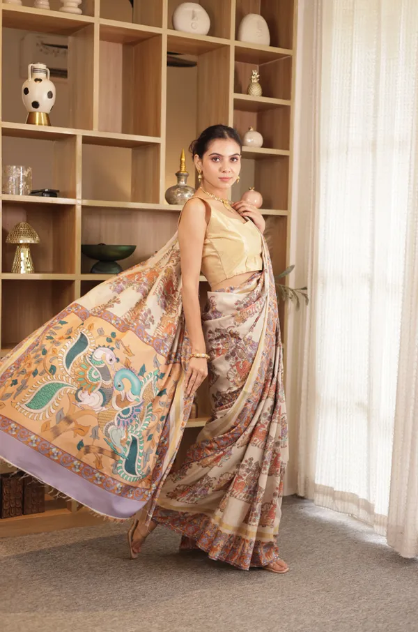 Beige_Tussar_Art_Silk_Saree