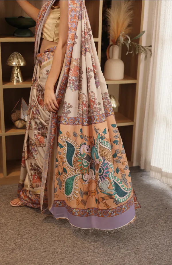 Beige_Tussar_Art_Silk_Saree