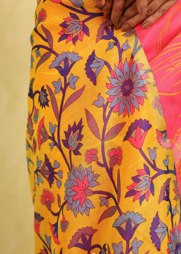 Pink_And_Green_Chanderi_Cotton_Saree