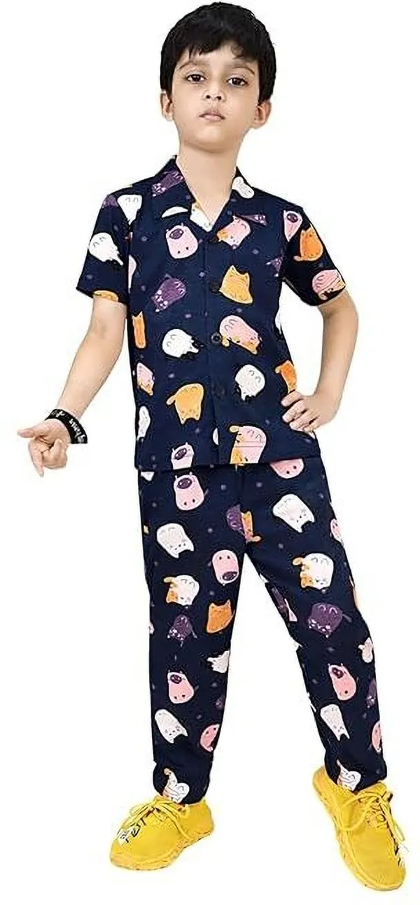 Blue_Cotton_Premium_Shirt_And_Pyjama_For_Kids