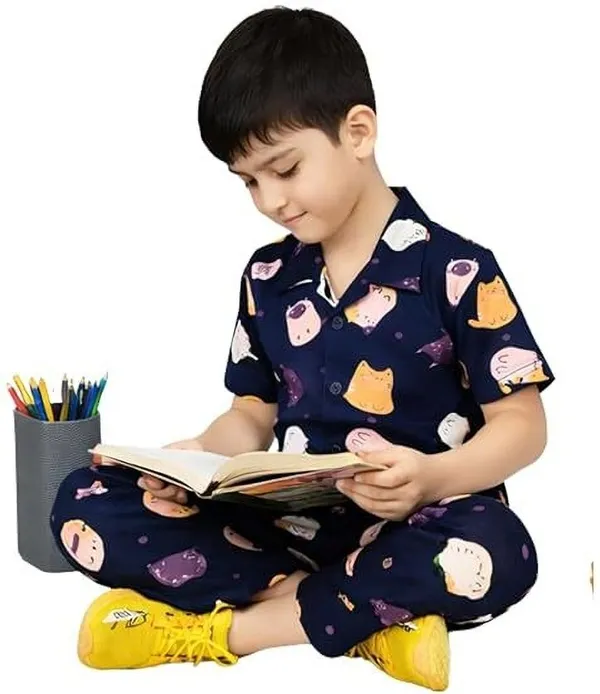 Blue_Cotton_Premium_Shirt_And_Pyjama_For_Kids